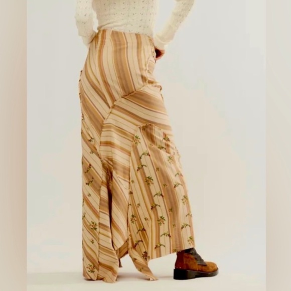 Free People Imogene Maxi Skirt Peach Combo NWOT - Picture 3 of 9